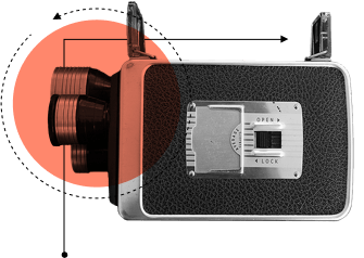 Stylized image: Yashica super-8 movie camera.