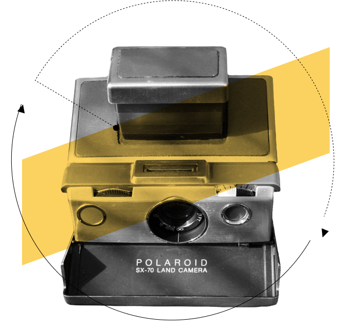 Stylized Image: Polaroid SX-70 land camera.