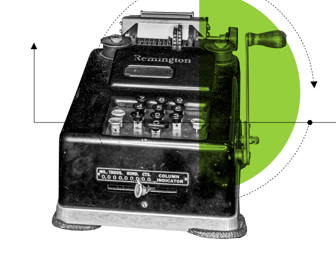 Stylized Image: Remington adding machine.